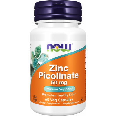 NOW ZINC PICOLINATE 50 MG ( ELEMENTAL ZINC FROM 271 MG ZINC PICOLINATE ) 60 VEG CAPSULES